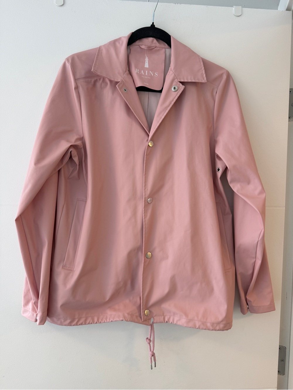 RAINS Coach Jacket Blush Pink Waterproof Rain Jacket XXS/XS unisex